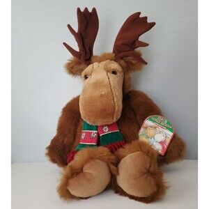 Commonwealth Vintage Mac & Molly Moose Stuffed Plush Christmas Toy Animal 27 IN